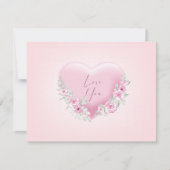 Valentines Pink Heart Karte (Vorderseite)