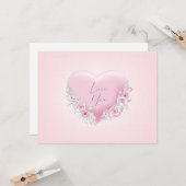 Valentines Pink Heart Karte (Vorderseite/Rückseite Beispiel)