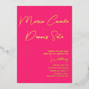 Valentines Pink Hearts Floating Wedding Folieneinladung