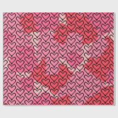 Valentines Pixels Heart Geschenkpapier (Flach)