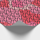 Valentines Pixels Heart Geschenkpapier (Ecke)