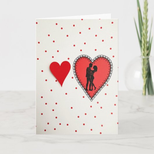 Valentines Polka Dot Love Card Karte (Vorderseite)