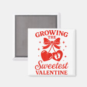 Valentines Pregnancy Announcement Growing Sweetest Magnet (Vorderseite/Rückseite)