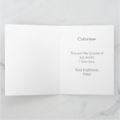 Valentines Queen Pink Wasserfarbe mit Foto Karte (Innenseite)