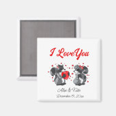 Valentines Raccoon Grußkarte Magnet (Vorderseite/Rückseite)