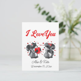 Valentines Raccoon Grußkarte Postkarte