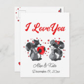 Valentines Raccoon Grußkarte Postkarte (Vorne/Hinten)