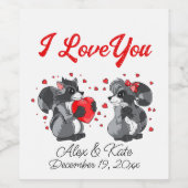 Valentines Raccoon Weinetikett (Einzelnes Label)