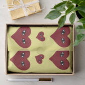Valentines Red Heart Face Abstrakte Kunst Seidenpapier (Geschenk)