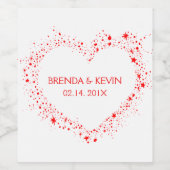 Valentines Red Heart Text Template Weinetikett (Einzelnes Label)