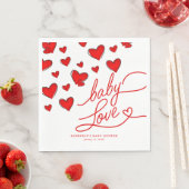Valentine's Red Hearts Baby Liebe Baby Shower Serviette (Beispiel)
