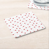 Valentines Red Hearts Pattern Rechteckiger Pappuntersetzer (angewinkelt)