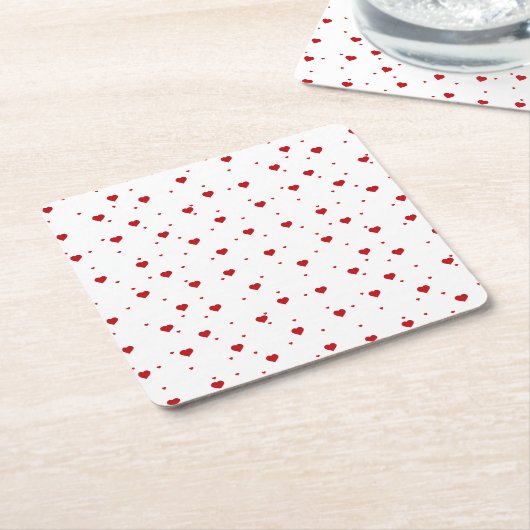 Valentines Red Hearts Pattern Rechteckiger Pappuntersetzer (angewinkelt)