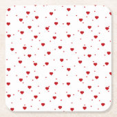 Valentines Red Hearts Pattern Rechteckiger Pappuntersetzer (Vorderseite)