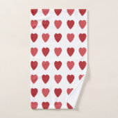 Valentines Red Hearts Valentines Badhandtuch Set (Handtuch)