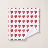 Valentines Red Hearts Valentines Badhandtuch Set (Waschlappen)
