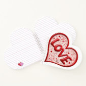 Valentines Red Liebe Herz Weißer Name Notizblock (Innenseite)