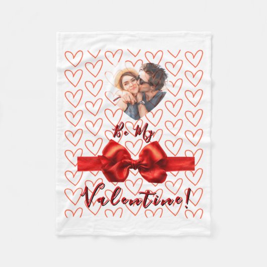 Valentines Red Nk Izable Photo  Fleecedecke (Vorderseite)