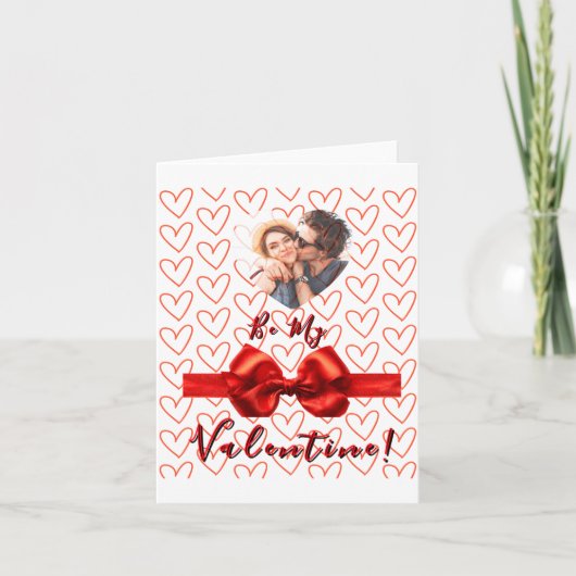 Valentines Red Nk Izable Photo  Karte (Vorderseite)