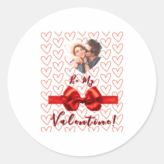 Valentines Red Nk Izable Photo Runder Aufkleber (Vorderseite)