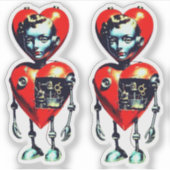 VALENTINES ROBOT AUFKLEBER (Vorderseite)