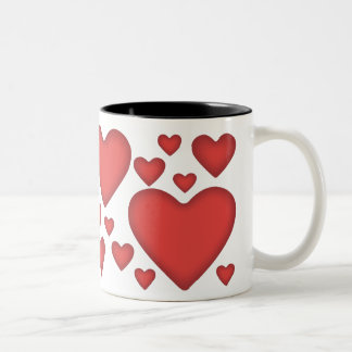 Valentines-rote Herz-Kaffee-Tasse Zweifarbige Tasse