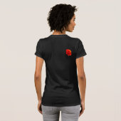 Valentines Rote Rose Herz - Ladys Petite T - Shirt (Schwarz voll)