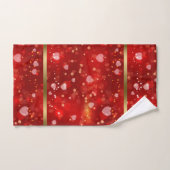Valentines Rotherzen Collage Muster Badhandtuch Set (Handtuch)