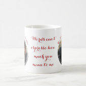 Valentines Round-Foto-Namen und Liebe-Zitat Rot Kaffeetasse (Mittel)