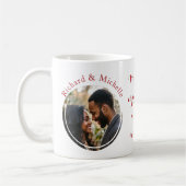 Valentines Round-Foto-Namen und Liebe-Zitat Rot Kaffeetasse (Links)