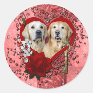 Valentines - Schlüssel zu meinem Herzen - Goldens  Runder Aufkleber