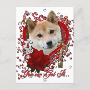 Valentines - Schlüssel zu meinem Herzen - Shiba In Feiertagspostkarte
