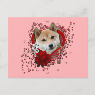 Valentines - Schlüssel zu meinem Herzen - Shiba In Feiertagspostkarte