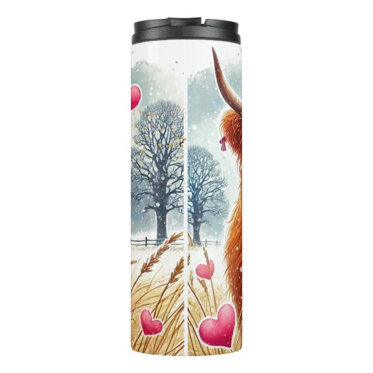 Valentines Shaggy Highland Kuw Thermal Tumbler Thermosbecher (Rückseite)