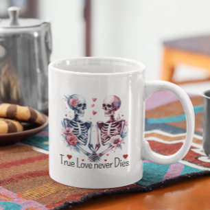 Valentines Skeletts Wahre Liebe stirbt nie Kaffeetasse