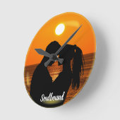 Valentines Soulbound - Foto und Text Runde Wanduhr (Winkel)