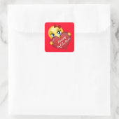 Valentines Square Stickers/Emoticon Quadratischer Aufkleber (Tasche)