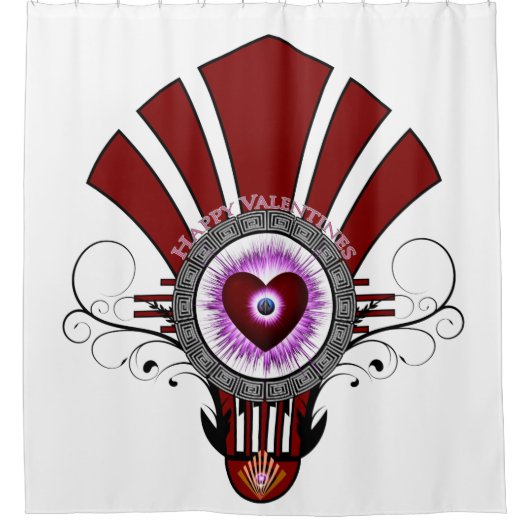 Valentines Star Burst Duschvorhang (Vorderseite)