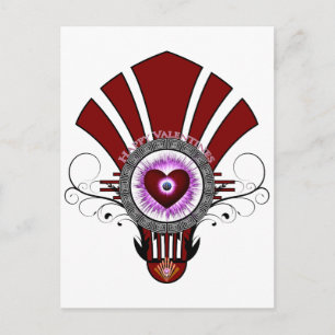 Valentines Star Burst Postcard Feiertagspostkarte