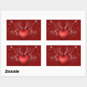 Valentines Stickers/Herz Rechteckiger Aufkleber (Blatt)