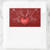 Valentines Stickers/Herz Rechteckiger Aufkleber (Tasche)
