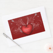 Valentines Stickers/Herz Rechteckiger Aufkleber (Umschlag)