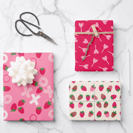 Valentine's - Sweetest Day - Wrapping Paper Trio 1 Geschenkpapier Set