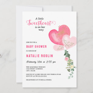 Valentines Sweetheart Baby Shower Einladung