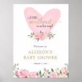 Valentines sweetheart baby shower welcome sign poster (Vorne)