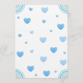 Valentines Sweetheart Blue Airplane Baby Shower Einladung (Rückseite)