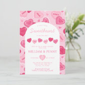 Valentines Sweetheart Candy Baby Shower Einladung (Stehend Vorderseite)