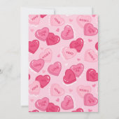 Valentines Sweetheart Candy Birthday Party Einladung (Rückseite)