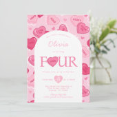 Valentines Sweetheart Candy Birthday Party Einladung (Stehend Vorderseite)