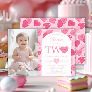Valentines Sweetheart Candy Birthday Party Einladung